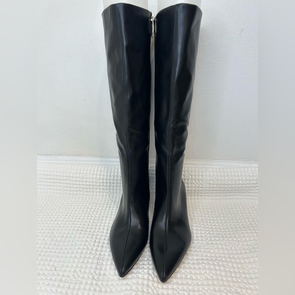 NORDSTORM RACK - Black Dauphine Kitten Heel Knee High Boot Size 6 - Picture 2 of 11